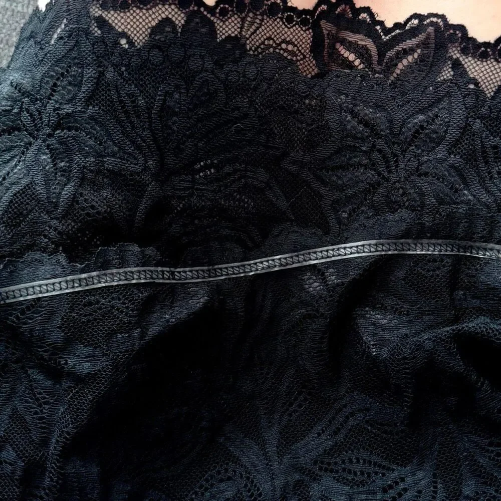 Lane Bryant Lingerie Black Lace Halter Top 22/24 3X